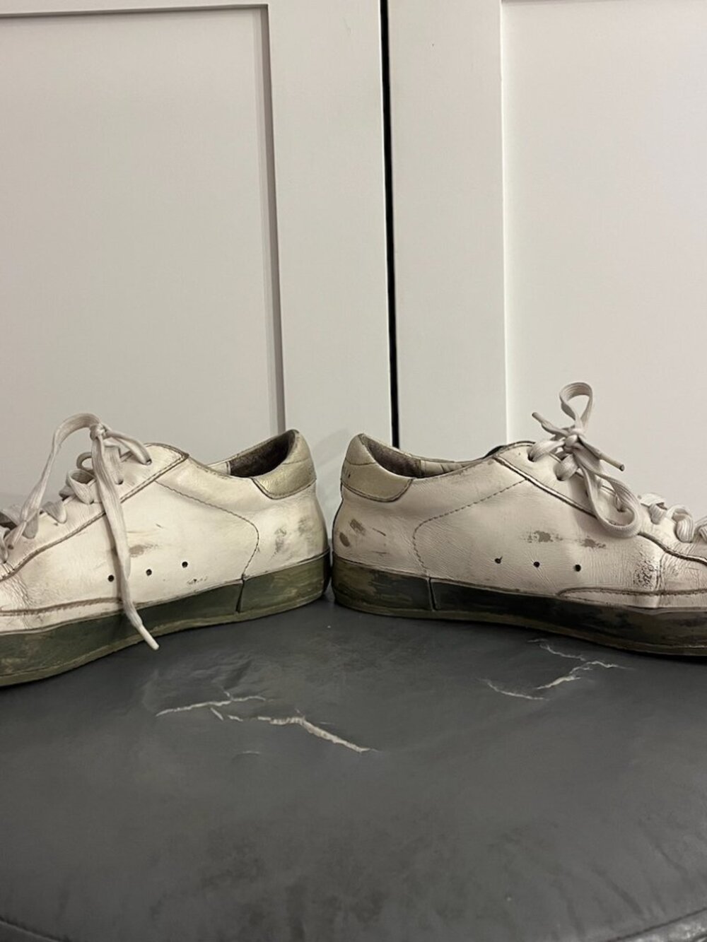 Golden Goose Super-Star White Leather Sneakers - Picture 3 of 9